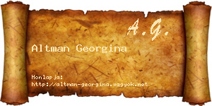 Altman Georgina névjegykártya